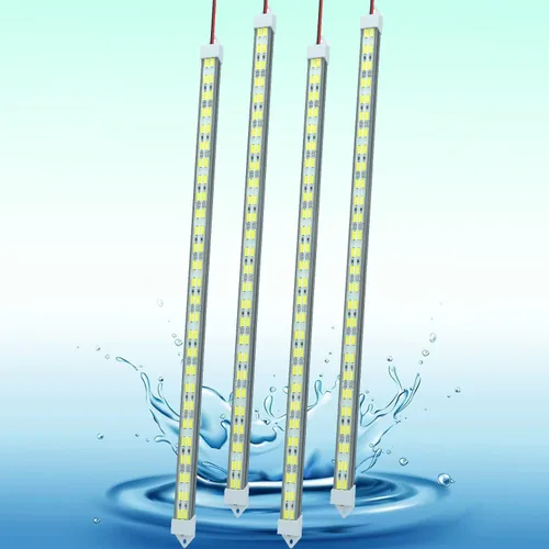 Barra de luz LED impermeable de 12V, tira de luz LED de 12V 54 LEDs 7000K color blanco luz LED interior para gabinete en remolque cerrado DIY para