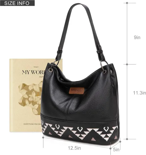 Miniatura 23 de Wrangler Hobo - Bolsas para mujer de cuero vegano con asa superior, bolsos de hombro y bolsos