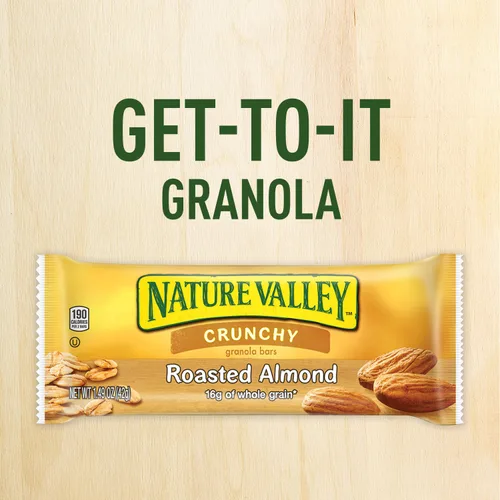Miniatura 6 de Nature Valley Barras de granola crujiente, almendra tostada, 1.49 onzas, 6 unidades, 12 barras (paquete de 12)