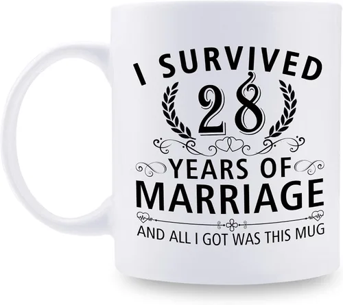 Miniatura 25 de Taza de café de 11 onzas con texto en inglés "I Survived 50 Years of Marriage and All I Got Was This Cup" para el 50 aniversario de boda y para él