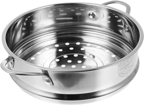 Miniatura 10 de STOBAZA Cesta de vapor de acero inoxidable de 8.66 pulgadas con doble asa, estante de vapor de alimentos para albóndigas, bollos de cocina