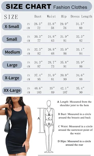 Miniatura 4 de Samefar Vestido corto básico y ajustado, para mujer, diseño con cuello redondo, acanalado, sin mangas