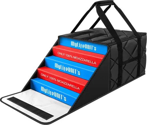 MyLifeUNIT Pizza Bag for Delivery, 16" x 16" x 11" Insulated Pizza Delivery Bags, Commercial Pizza Warmer Bag, Holds 5 Large 14" Pizza Boxes, Hot