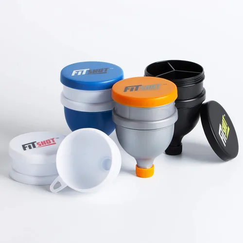 Miniatura 6 de Embudo de proteína en polvo: embudo de suplemento con llavero, paquete de 4 embudos para botella de agua, sin BPA, 2 en 1, portátil de 4.1 fl oz