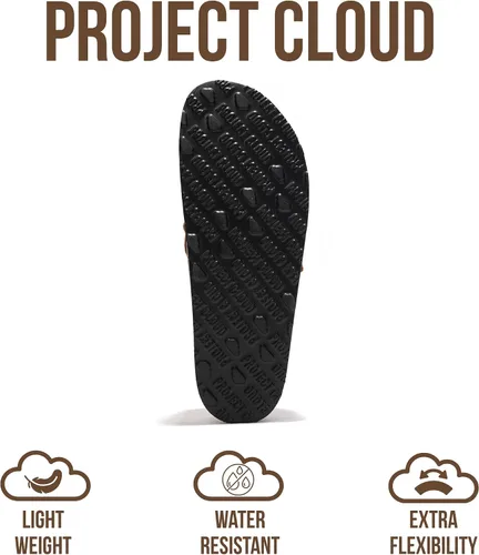 Miniatura 5 de Project Cloud – Zuecos estilo mocasín para mujer de cuero 100% auténtico, con espuma viscoelástica, resistentes al agua, tipo slip-on