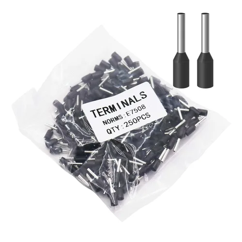 Miniatura 43 de Fidioto AWG12 Casquillos de Alambre Terminales, juego de 250 piezas AWG12 Conector de Terminal de Alambre con Pin Aislado para Terminales de Punta