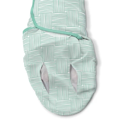 SwaddleMe Luxe Perfect Temp - Manta para envolver con 100% algodón orgánico, tamaño pequeño/mediano, 1 paquete, tejido de cesta, 0-3 meses