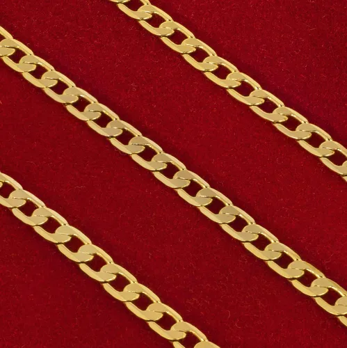 Miniatura 4 de LIFETIME JEWELRY Collares de cadena de eslabones cubanos biselados chapados en oro real de 24 quilates 0118in 0236in y 0374in