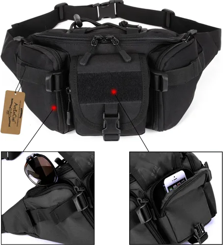 Miniatura 5 de ArcEnCiel resistente al agua Táctico Cinturón de cadera Cintura Pack Bolsa Fanny Militar Packs Bolsa para senderismo escalada al aire libre Bumbag