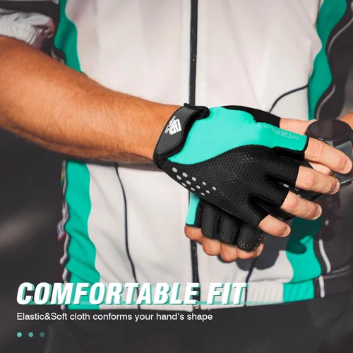 Miniatura 6 de Guantes de ciclismo para hombres y mujeres con almohadilla antideslizante que absorbe los golpes, peso ligero, ajuste agradable, guantes