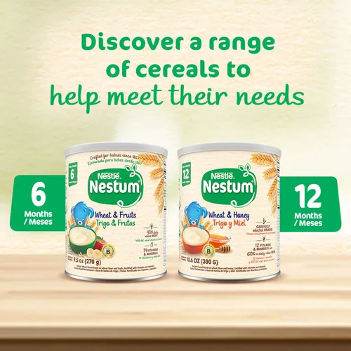 Miniatura 8 de Nestle Nestum - Cereales junior, 3 cereales, trigo, maíz y arroz, hechos para niños pequeños de 12 meses, recipiente de 14.1 onzas (paquete de 3)
