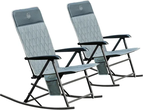 Miniatura 16 de Timber Ridge Silla mecedora ajustable de 3 niveles, respaldo alto acolchado ergonómico, soporta 300 libras, balancín estable antipunta, reposabrazos