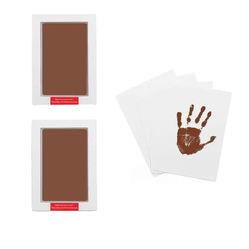 Miniatura 11 de Paquete de 2 almohadillas de tinta grandes sin tinta para manos y huellas, almohadilla de tinta Clean Touch para bebé y mascota