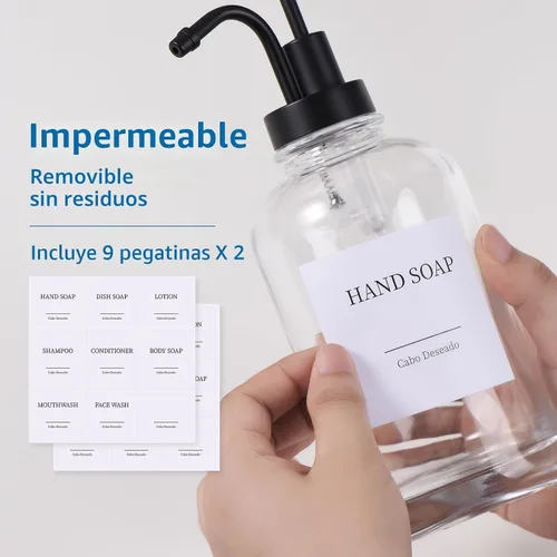 Miniatura 5 de Dispensador de champú y acondicionador de baño, dispensador de jabón de ducha montado en la pared, dispensador de champú para pared de ducha, sin