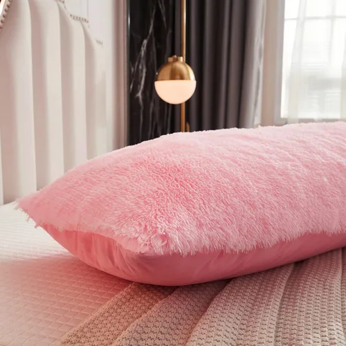 Miniatura 4 de Funda de Almohada Corporal de Piel Sintética Peluda y Esponjosa 21"x54" Cierre de Botón Fundas de Almohada de Terciopelo Funda de Almohada Corporal