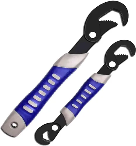 Llave universal de dientes de tres caras, tubo multifuncional y llave ajustable, juego de extremo abierto grande y pequeño (multifuncional)