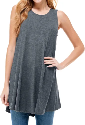 Miniatura 11 de Azules Sleeveless Tunic Tops for Women – Flowy Loose Fit Rayon Tank Tops Dressy Long Tunics for Leggings & Summer Outfits