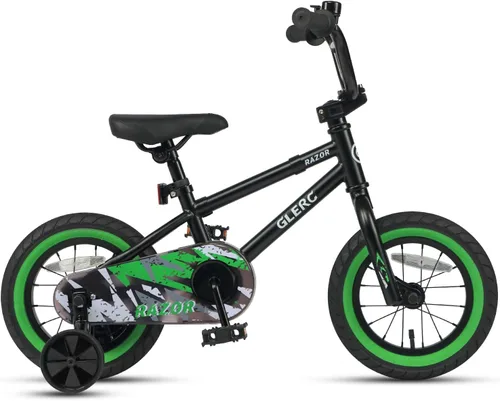 Miniatura 9 de Glerc Bicicleta para niños de 1 a 8 años, bicicleta para niños de 12 a 16 pulgadas, estilo BMX, con ruedas de entrenamiento, bicicleta para niños