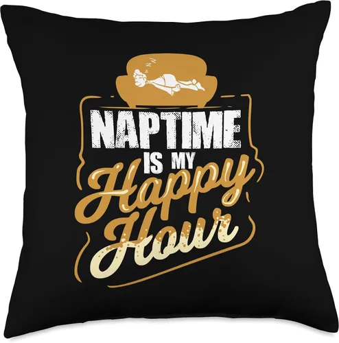 Miniatura 5 de Funny Napping Apparel Naptime is My Happy Hour - Almohada con cita para una siesta, 16.0 x 16.0 in, multicolor