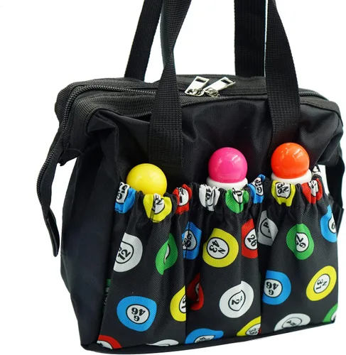 Miniatura 5 de Yuanhe Bolsas de Bingo Dauber con 6 Bolsillos Bolsa de Transporte Negra para Bingo