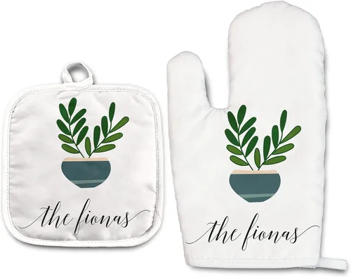 Miniatura 10 de Lemon - Juego de manoplas de horno personalizadas y soporte para ollas Mitón de horno Soporte para ollas Regalos de cocina Inauguración