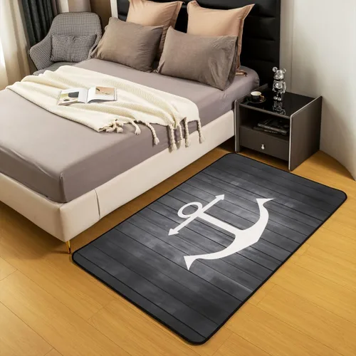 Miniatura 6 de Anchor Decor - Juego de alfombras para sala de estar, alfombra decorativa con temática náutica para niños y niñas, diseño de aventura marina