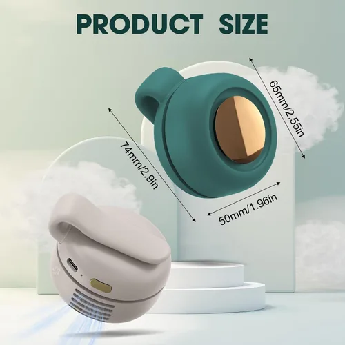Miniatura 2 de Mini ventilador silencioso portátil sin aspas, ventilador de clip pequeño, ventiladores de clip de 3 velocidades para exteriores, viajes y oficina