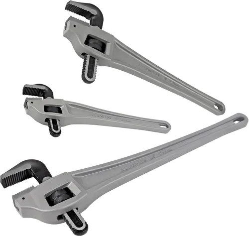 Miniatura 9 de Llave de tubo de aluminio de 48 pulgadas, capacidad de mordaza ajustable de 8"/200mm, llave de fontanería de mango recto resistente, herramienta