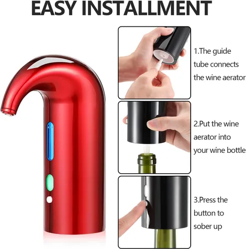 Miniatura 5 de Decantador de vino eléctrico para el Día del Padre, fácil de un toque, accesorios de vino tinto y blanco, ideal para principiantes y entusiastas