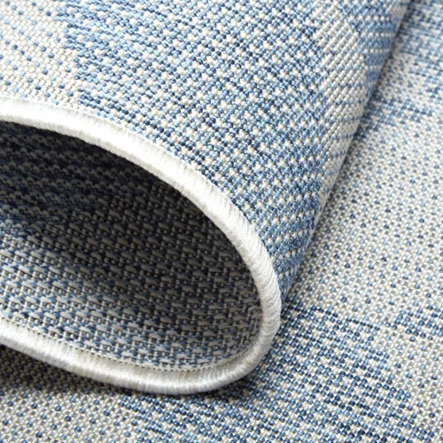 Miniatura 8 de Nicole Miller New York Patio Country Calla - Alfombra contemporánea de espiga para pasillo de interiores y exteriores, azul/gris, 1 pie y 9 pulgadas