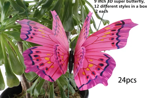 Miniatura 5 de FENELY Mariposa Jardín Estacas Decoraciones Al Aire Libre 3D Mariposas Césped Decorativo Patio Decoración Accesorios Adornos PVC Jardinería Arte 24