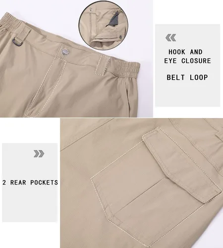 Miniatura 4 de Men's Hiking Cargo Work Pants Waterproof Lightweight Quick Dry Outdoor Fishing Travel Mountain Tactical Pants
