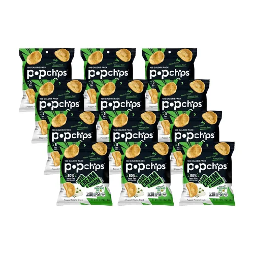 Miniatura 11 de Popchips Paquete variado de papas fritas, porciones individuales de 0.8 onzas (paquete de 24), 4 sabores: 8 sal marina, 8 barbacoa, 4 crema agria