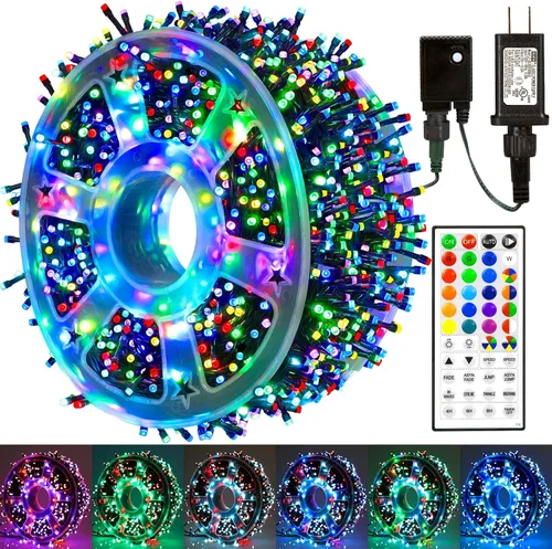 Miniatura 20 de weillsnow Luces de Halloween Moradas y Naranjas, 200 LED 66 Pies con Enchufe Luces de Cadena de Halloween Impermeables, 8 Modos con Memoria