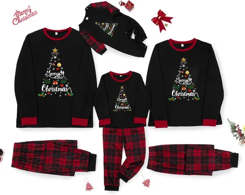 Miniatura 3 de Conjuntos de Navidad a juego para toda la familia, conjunto de camiseta de manga larga con estampado de estilo de caricaturas del reno de Papá Noel