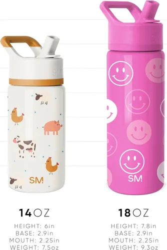Miniatura 5 de Simple Modern - Botella de agua para niños Summit con tapa con pajilla Taza de acero inoxidable aislada de 14 onzas de Marvel Spider Man