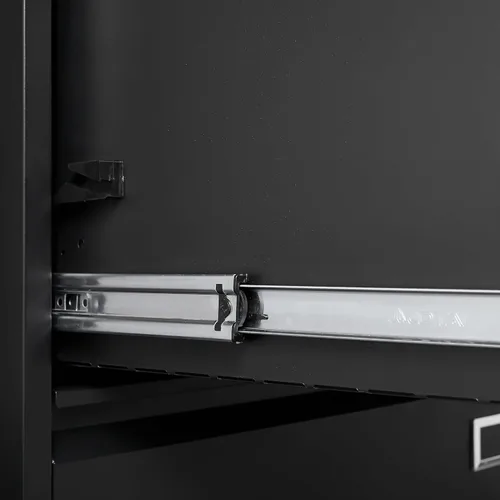 Miniatura 7 de Archivador lateral de 3 cajones con cerradura para oficina en casa, archivador de metal con barra ajustable para colgar, organización de archivador
