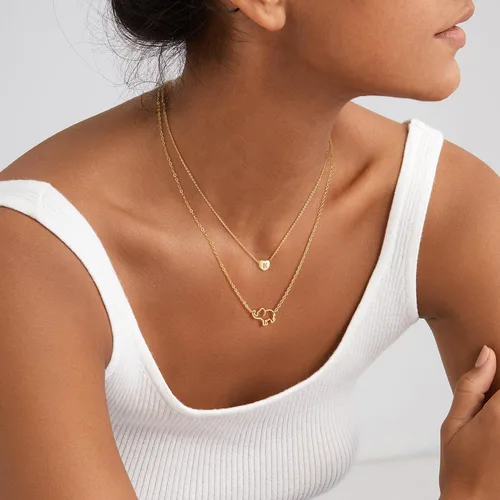 Miniatura 2 de Collar de corazón con inicial de oro pequeño, chapado en oro de 14 quilates, hecho a mano, delicado collar de corazón con letra para mujer, collar