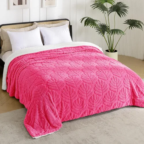 Miniatura 3 de Whale Flotilla - Manta de forro polar Sherpa tamaño King para cama, 90x104 pulgadas, mantas reversibles ligeras para todas las estaciones, suaves