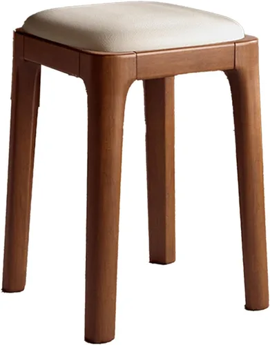 Miniatura 12 de Wooden Dining Chairs Backless,Kitchen Chairs Stool Stackable,Dining Room Chair with PU Leather Cushion,Square Living Room Chair for Kitchen, Dining