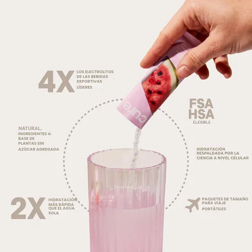 Miniatura 3 de Cure Hydration Mezcla de bebida con electrolitos a base de plantas Sin azúcar añadido FSA-HSA Polvo de alivio de la deshidratación fabricado