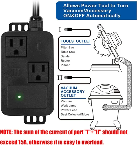 Miniatura 2 de Interruptor de vacío automático para herramientas eléctricas, interruptor automático de control de polvo con tecnología única de detección