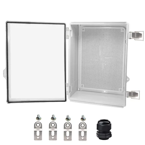 Miniatura 18 de Caja eléctrica impermeable, caja de conexiones IP67, pestillo de acero inoxidable, cubierta transparente con bisagras, carcasa para proyectos