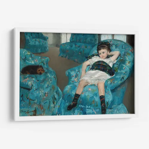 Miniatura 5 de Canvas Lab Little Girl in a Blue Armchair by Mary Cassatt 11 x 7 in Fine Art Framed Print, Frame Color: Black, With Mat Classical art