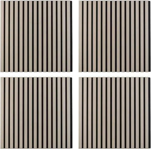 Miniatura 24 de IZODEKOR Paneles de pared acústicos de madera de 23.5 x 23.5 pulgadas (paquete de 2) – Paneles decorativos absorbentes de sonido para decoración