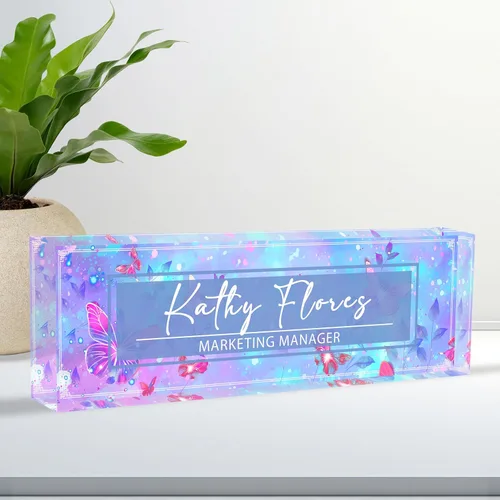 Miniatura 21 de Placa de Nombre Personalizada para Escritorio, Placa de Nombre de Escritorio Personalizada, Placa de Nombre Acrílica Personalizada para Oficina