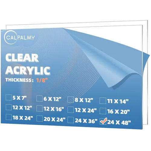 Miniatura 9 de CALPALMY Paquete de 2 hojas acrílicas transparentes grandes de 1/8 pulgadas de grosor, hojas de plexiglás precortadas de 36 x 48 pulgadas