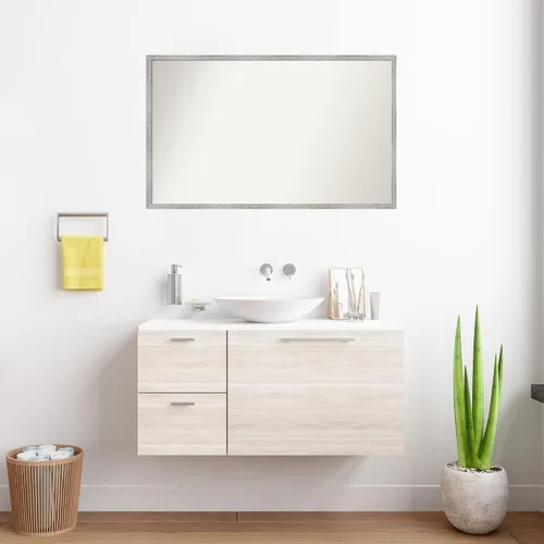 Miniatura 267 de Amanti Art Espejo de baño blanco para sobre el fregadero, 32 x 45 pulgadas, espejo de tocador rectangular blanco esbelto, marco de madera moderno