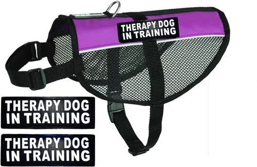 Miniatura 7 de Therapy Dog mesh Vest Harness Cool Comfort Nylon Purchase Comes with 2 Reflective Therapy Dog in Training Patches. Please Measure Your Dog Before