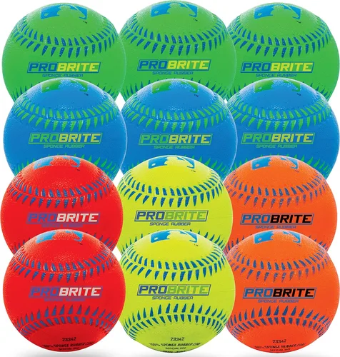 Miniatura 11 de Franklin Sports - Pro Brite - Pelota de Goma de Neón para Teeball - MLB - Tball Juvenil - Béisbol + Sóftbol - Uso Interior y Exterior